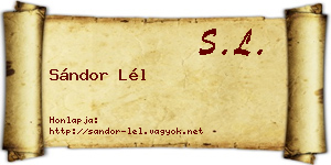 Sándor Lél névjegykártya